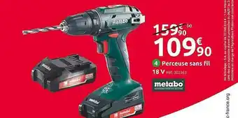 Mr Bricolage Perceuse Sans Fil 18 V Metabo offre