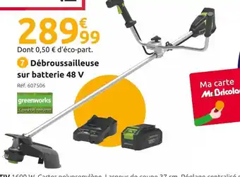Greenworks débroussailleuse sur batterie gd48bcbk2 48 v