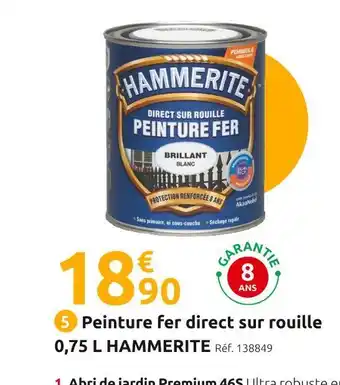 Mr Bricolage Hammerite peinture fer direct sur rouille 0,75 l offre