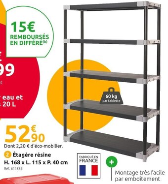 Mr Bricolage Étagère résine offre