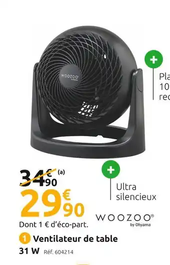 Mr Bricolage Woozoo ventilateur de table offre