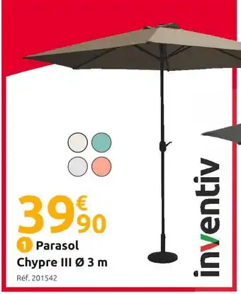 Mr Bricolage Inventiv parasol chypre iii ø 3 m offre