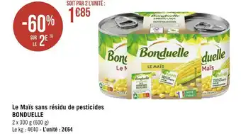Géant Casino Bonduelle le maïs sans résidu de pesticides offre