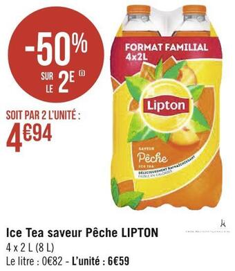 Géant Casino Lipton ice tea saveur pêche offre