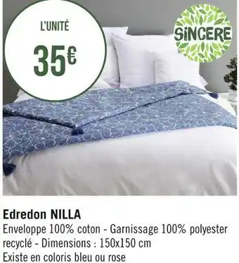 Géant Casino Sincère edredon nilla offre