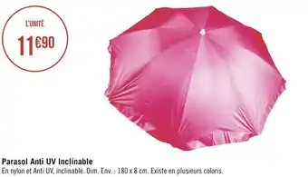 Géant Casino Parasol anti uv inclinable offre