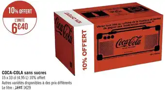 Géant Casino Coca-cola coca-cola sans sucres offre