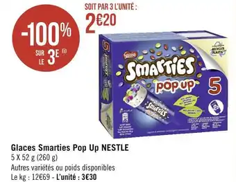 Géant Casino Nestlé glaces smarties pop up offre