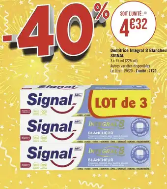 Signal dentifrice integral 8 blancheur