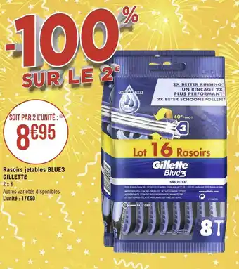 Géant Casino Gillette rasoirs jetables blue3 offre