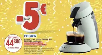 Géant Casino Philips machine à café senseo original plus csa210/23 menthe pâle offre