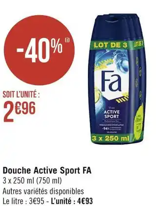 Géant Casino Fa douche active sport offre