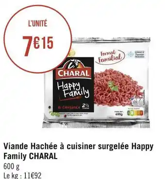 Charal viande hachée à cuisiner surgelée happy family