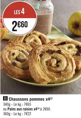 Géant Casino Chaussons pommes x4 offre