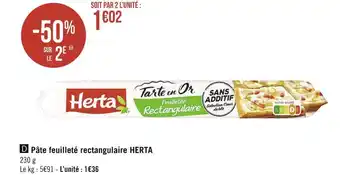 Géant Casino Herta pâte feuilleté rectangulaire offre