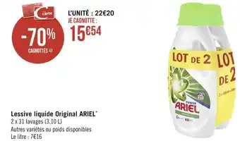 Géant Casino Ariel lessive liquide original* offre