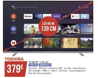 Géant Casino Toshiba tv led 55’’ (139 cm) offre
