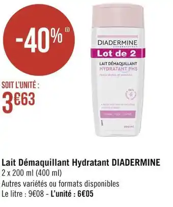 Géant Casino Diadermine lait démaquillant hydratant offre