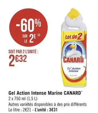 Géant Casino Canard gel action intense marine* offre