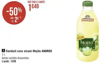 Géant Casino Andros cocktail sans alcool mojito offre