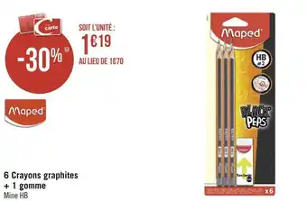 Maped 6 crayons graphites + 1 gomme