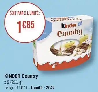 Géant Casino Kinder kinder country offre