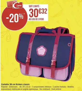 Cartable 38 cm kickers classic