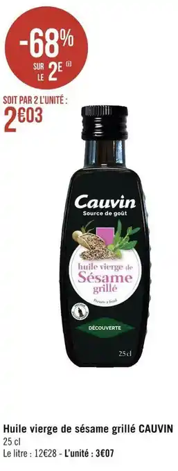 Géant Casino Cauvin huile vierge de sésame grillé offre