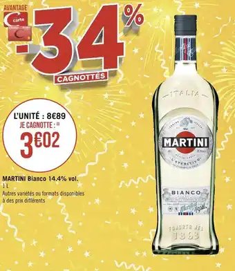 Géant Casino Martini martini bianco 14.4% vol. offre