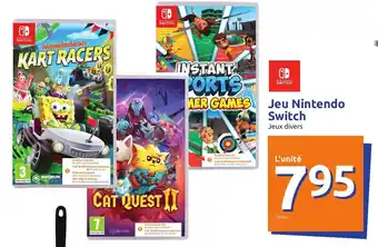 Action Jeu nintenso switch offre