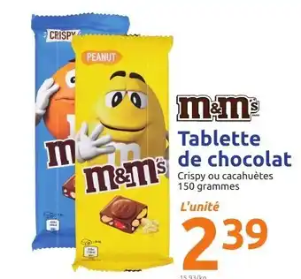Action M&M's tablette de chocolat offre