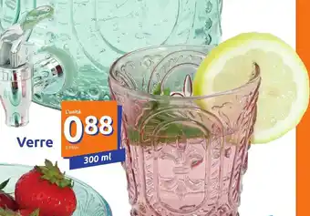 Action SERVICE EN VERRE verre offre