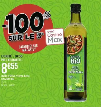 Casino Supermarchés CASINO BIO huile d'olive vierge extra offre
