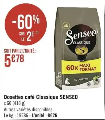 Casino Supermarchés SENSEO dosettes café classique offre