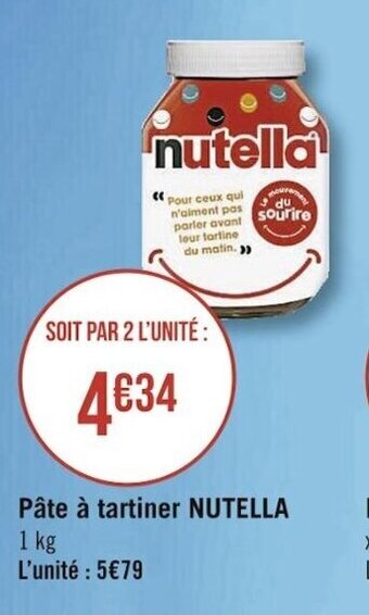 Casino Supermarchés NUTELLA pâte à tartiner offre