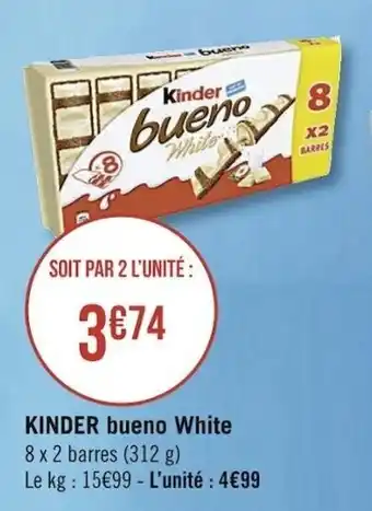 Casino Supermarchés KINDER bueno white offre