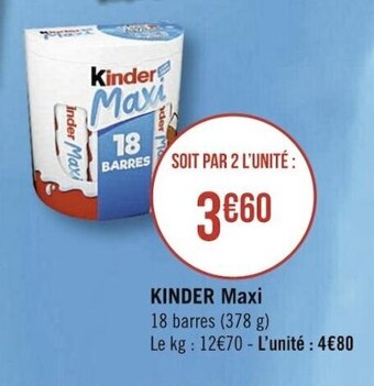 Casino Supermarchés KINDER maxi offre