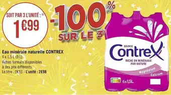 Casino Supermarchés CONTREX eau minérale naturelle offre