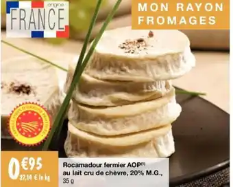Migros Rocamadour fermier AOP au lait cru de chèvre, 20% M.G. offre