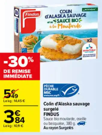 Carrefour Colin d'alaska sauvage surgelê offre