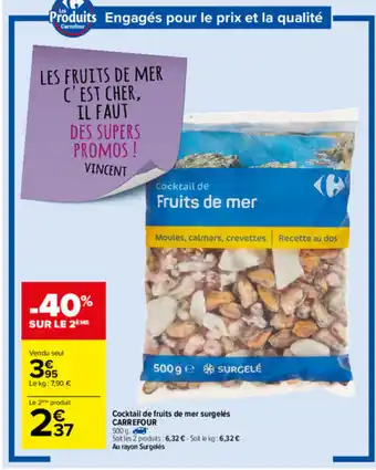 Carrefour Cocktail de fruits de mer surgelés offre