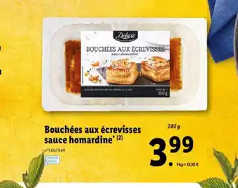 Lidl Bouchées aux écrevisses sauce homardine offre