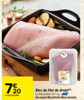 Carrefour Bloc de filet de dinde offre