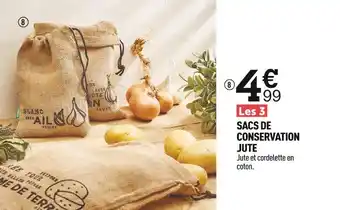 Centrakor Sacs de conservation jute offre