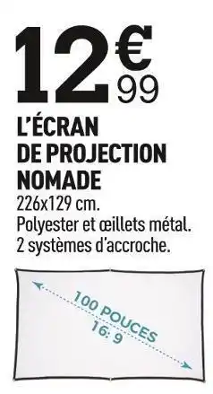 LâĂ©cran de projection nomade