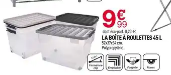 Centrakor La boîte à roulettes 45 l offre