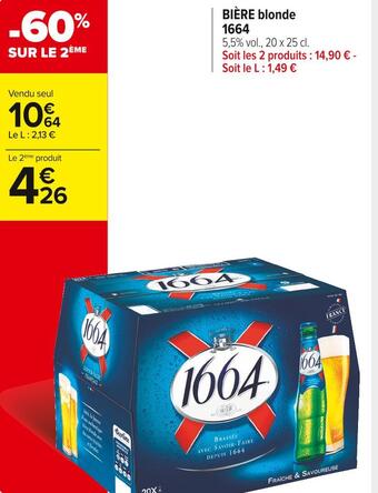 Carrefour Market 1664 bière blonde offre