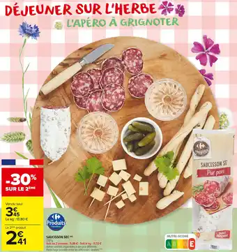 Carrefour Market Saucisson sec offre