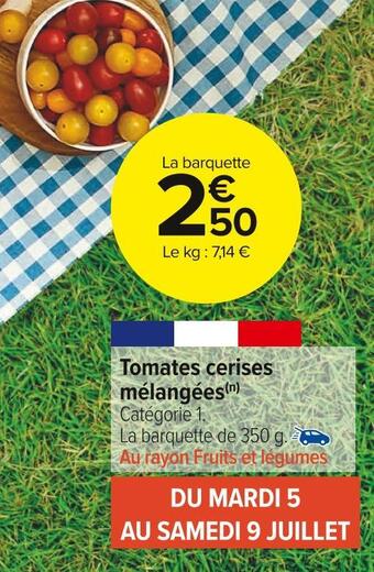 Carrefour Market Tomates cerises mélangées offre