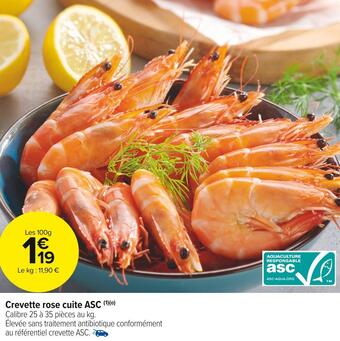 Carrefour Market Crevette rose cuite asc offre